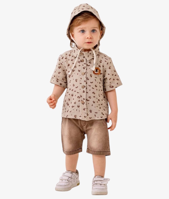 Safari Erkek Bebek Üçlü Takım