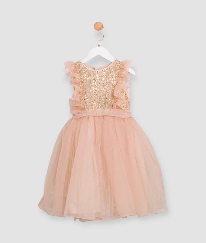 Gold Pul Payet Elbise