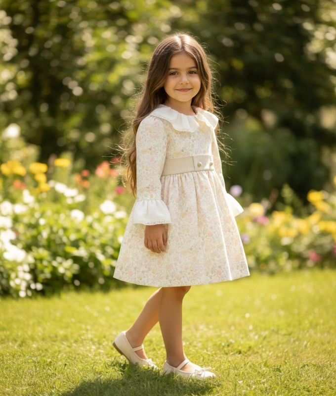 Çiçek Desenli Kız Bebek Elbise