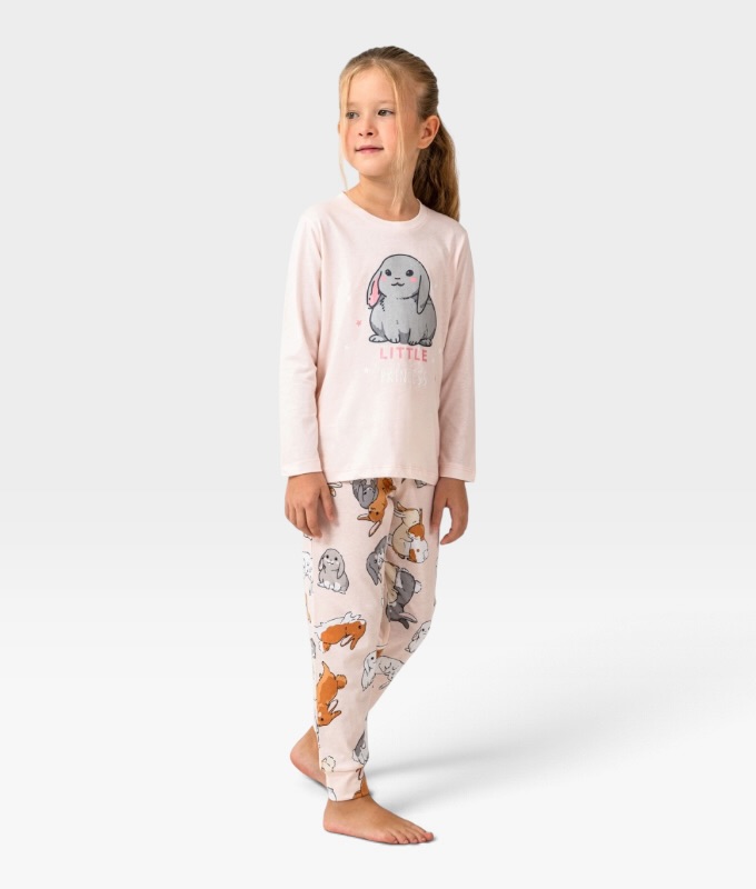 Kız Çocuk Tavşan Temalı Pijama Takımı / 2-3 Yaş